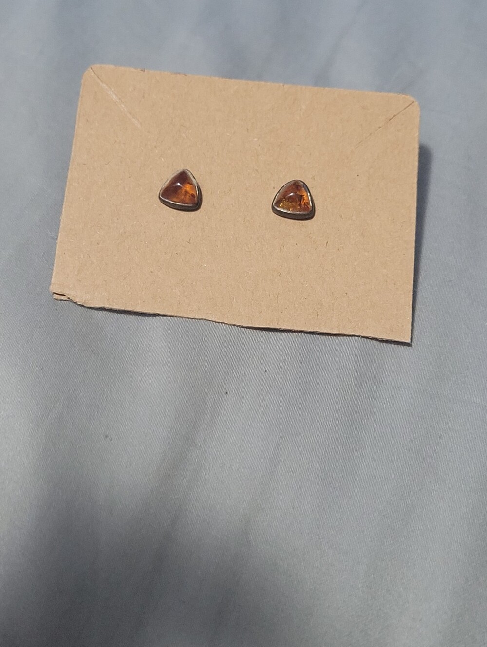 Sterling Silver Amber Stones Earrings